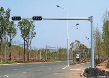 China o sinal de tráfego Polo do braço do dobro da altura de 7m, entrada de automóveis galvanizou Polo de aço com sinal fornecedor