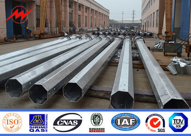 China Forma octogonal transmissão de energia de aço tubular galvanizada de Polo na prata fornecedor