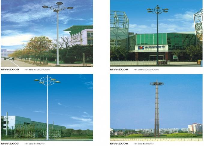Iluminação alta de solda dourada pólos do mastro da cor 15m para o aeroporto/escola/casas de campo 2