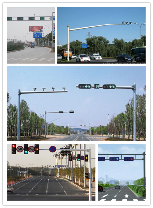 Q345 4m/6m galvanizou a personalização do sinal de polos claros da estrada disponível 1