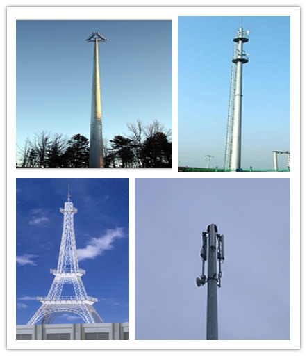 Torre de Pólo da antena celular de aço das telecomunicações mono para uma comunicação, ISO 9001 0