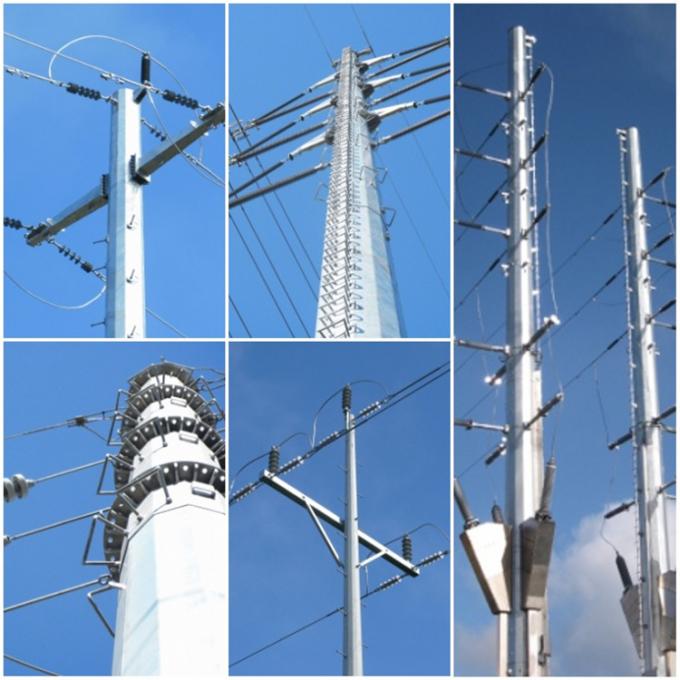 HDG redondo 10m 5KN pólos de serviço público elétricos de aço para a linha de transmissão aérea 0