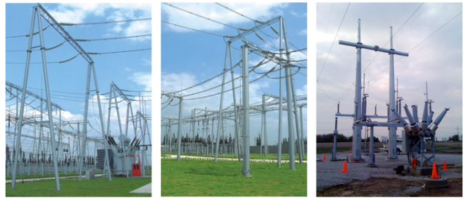 linha de transmissão de aço companhia de eletricidade do circuito do dobro de polo de poder de 10.5M 800 DAN Polos 1