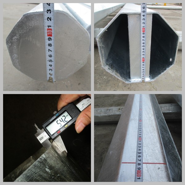 35 Ft de poder de aço galvanizado linha elétrica polo da espessura de aço da superfície 4mm do betume de Polo 0