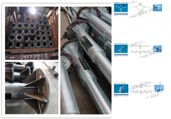 galvanização a quente de aço poligonal de polo de poder de 1-30mm 30 anos de garantia 6