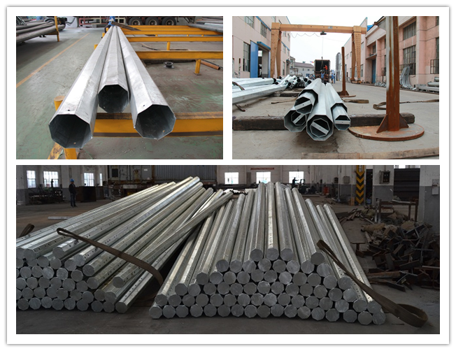 15m 1200 Dan Electrical Galvanized Steel Pole para a linha exterior 0 da distribuição