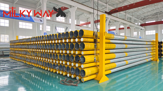 Qualidade  High-Strength Q460 Octagonal Hot-Dip Galvanized Steel Pole for 69kV Power Transmission Lines Fábrica