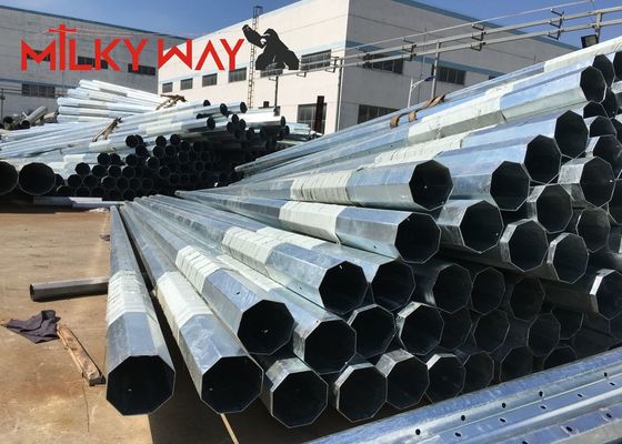 Poste telescópico tubular de aço galvanizado de 11M 8KN com betume, resistência ao escoamento de 450MPa fornecedor