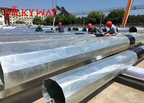 Postes de energia de aço galvanizado de 80 pés, 90 pés e 138KV para distribuição elétrica fornecedor