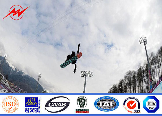 iluminação alta concial da plaza do pólo do mastro de 25m com sistema de levantamento