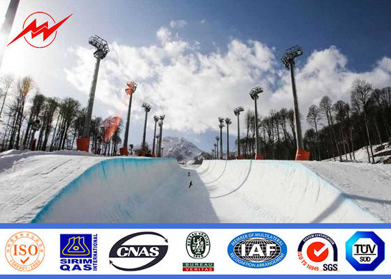 pólo alto redondo do mastro de 35m para a iluminação do parque com sistema de levantamento