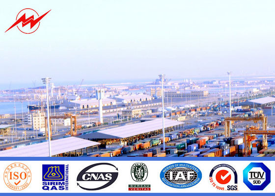 iluminação alta poligonal do centro de esportes do pólo do mastro de 35m com sistema de levantamento