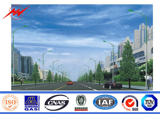 Pintando 2.75mm braço 12m dobro Pólo de aço galvanizado para a iluminação de rua