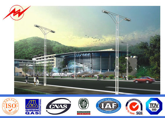 2.75mm solares Outreach 12m duplo Pólo de aço galvanizado para a iluminação da estrada
