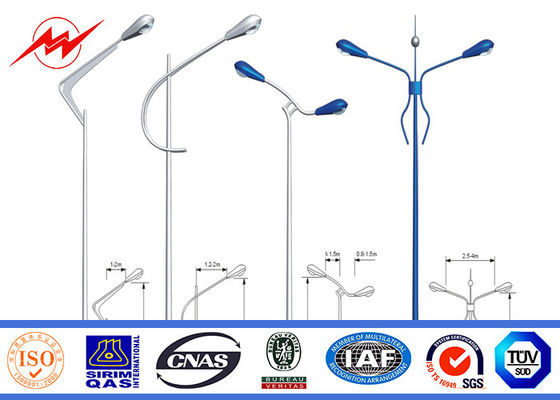 2.75mm solares Outreach 12m duplo Pólo de aço galvanizado para a iluminação da estrada