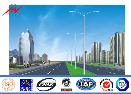 2.75mm solares Outreach 12m duplo Pólo de aço galvanizado para a iluminação da estrada