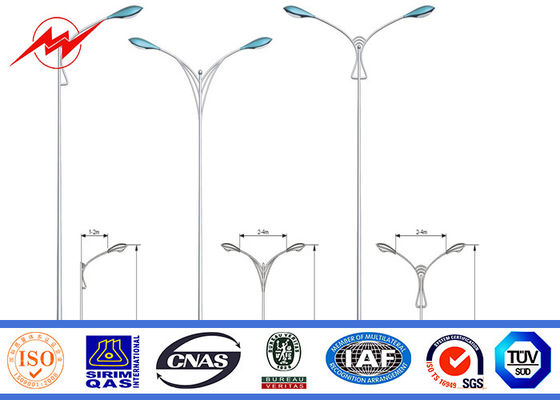 O HDG 3mm 10m Dual Pólo de aço galvanizado Outreach com braço transversal