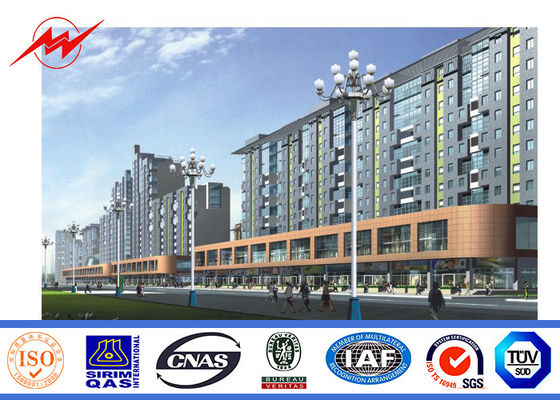 O HDG 3mm 10m Dual Pólo de aço galvanizado Outreach com braço transversal