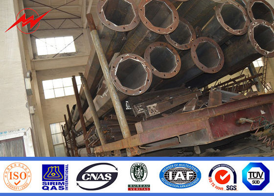 6 pó Pólo de aço galvanizado revestimento dos lados 4-15m com o um braço transversal