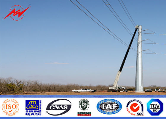 Altura cónica do pólo 22m da energia eléctrica da espessura de 3.5mm com três seções para a transmissão