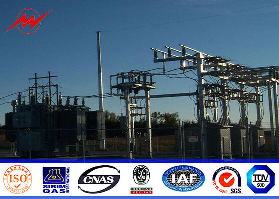 Altura cónica do pólo 22m da energia eléctrica da espessura de 3.5mm com três seções para a transmissão