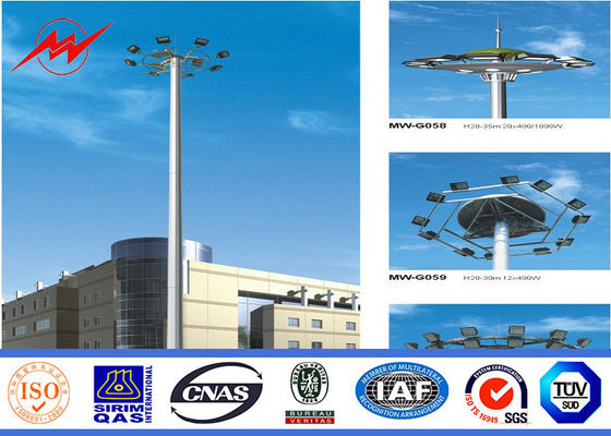 O HDG galvanizou o mastro alto Pólo do pólo de poder com as lanternas de 400w HPS