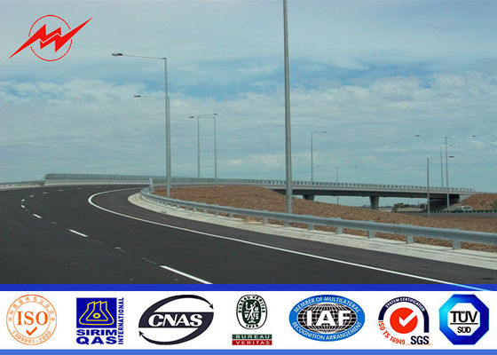 pólos claros solares de rua da altura de 7m galvanizados para a iluminação da estrada da rua