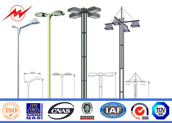 Seção de aço galvanizada de pintura do HDG 3mm Pólo um para a iluminação da estrada