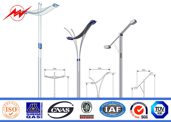 Seção de aço galvanizada de pintura do HDG 3mm Pólo um para a iluminação da estrada