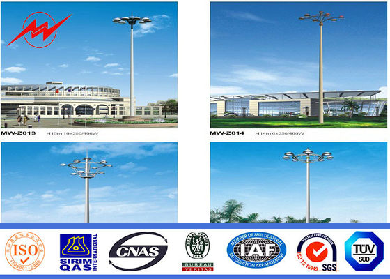 Mastro alto redondo Pólo da pintura 60M com sistema de levantamento para a iluminação da plaza