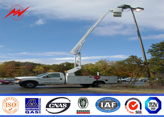 2500mm suporte dobro Pólo de aço galvanizado para o estádio que ilumina a espessura de parede de 4mm