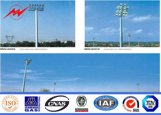 O mastro alto Pólo do revestimento anticorrosivo de grande resistência com 400w HPS ilumina-se