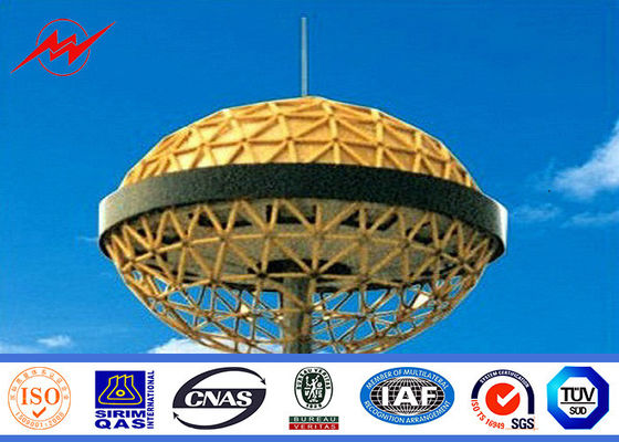 HDG que pinta o mastro alto Pólo de 70M com sistema de levantamento para a iluminação da plaza