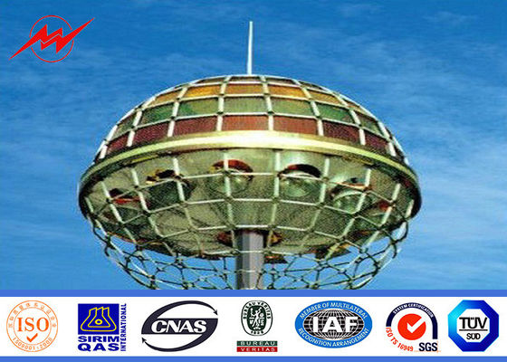 HDG que pinta o mastro alto Pólo de 70M com sistema de levantamento para a iluminação da plaza