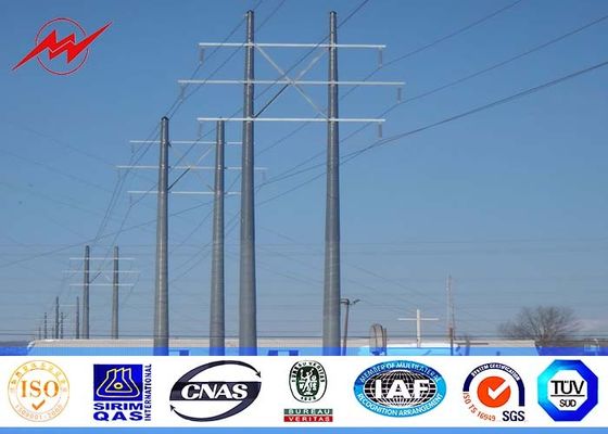 35FT octogonais 110kv pólo de serviço público de aço com o degrau de escalada de aço para a linha de transmissão