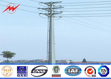 material de aço dos 10M 2.5KN pólo de serviço público Q345 para o poder da distribuição de África Electicity com galvanização