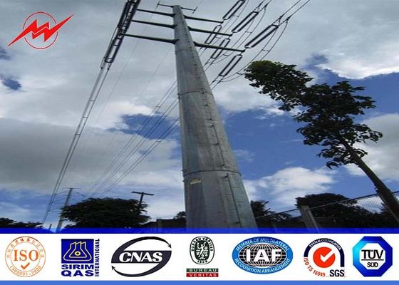 espessura de parede pólo de serviço público de aço de 16M 10KN 4mm para o poder da transmissão do distribition 132kv