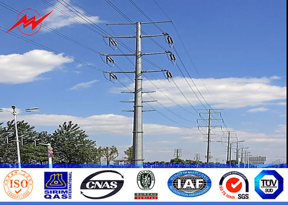 Linha proteção tubular de aço da tensão de 33 quilovolts de altura do betume de Pólo