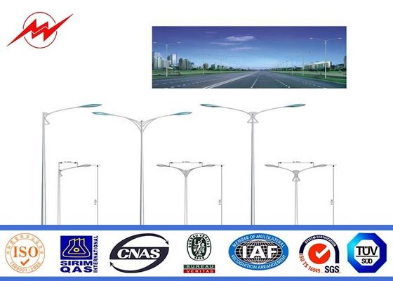 Luzes de aço galvanizadas exteriores pólos da rua de pólos de serviço público com braço dobro