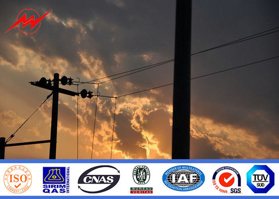 220kv espessura Polo de aço galvanizado octogonal da alta tensão 3mm