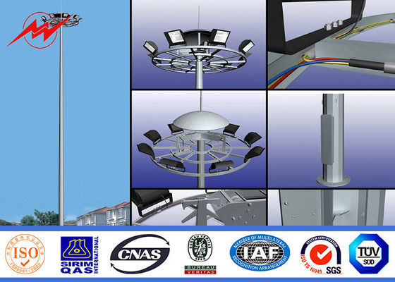 3 mastro alto polo claro das seções 5mm 35M HDG com velocidade do vento 30m/s de 6 lâmpadas