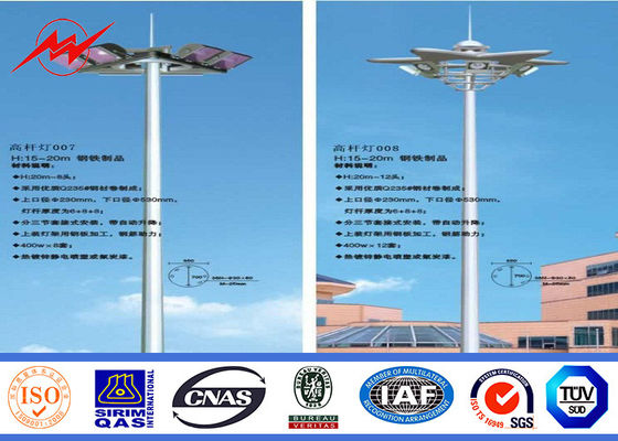 3 mastro alto polo claro das seções 5mm 35M HDG com velocidade do vento 30m/s de 6 lâmpadas