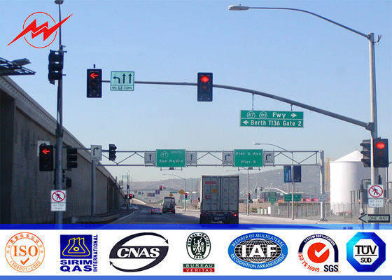 sinal pólo do poliéster do sinal de tráfego da autoestrada do beira-mar de 4m com suporte dobro