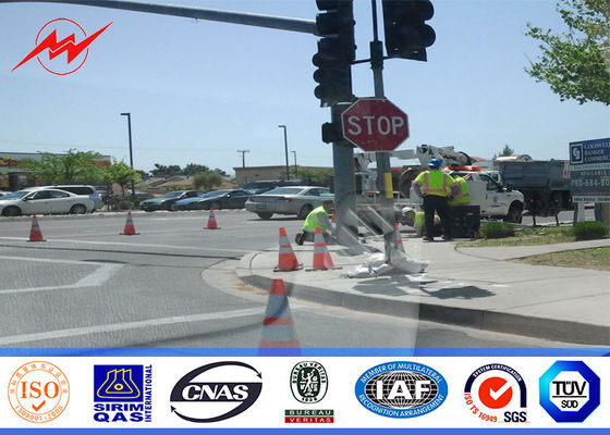 sinal pólo do poliéster do sinal de tráfego da autoestrada do beira-mar de 4m com suporte dobro