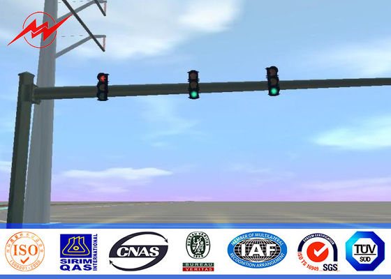 Cónico/em volta do revestimento do pó de 5m galvanizou Pólo de aço para o sistema do tráfego
