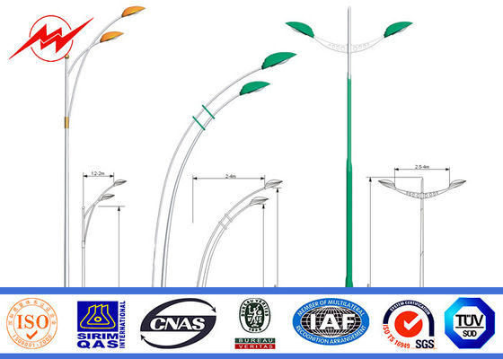 parque de estacionamento dobro pólo claro do braço 4mm de 12M com o braço transversal de 1.5M