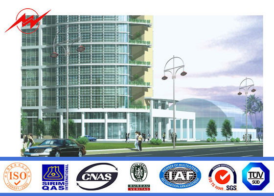 Lâmpada de rua Pólo dos 10m Q235 do braço do jardim única com galvanização do mergulho quente