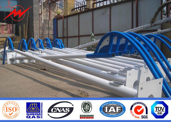 Braço dobro solar octogonal rua galvanizada pólos claros com flange