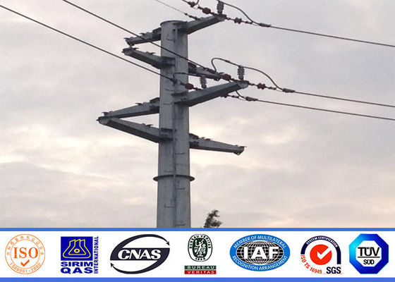 transmissão de aço de aço galvanizada Polos da espessura de parede de Polo 5mm do mergulho Gr65 quente de 11.8M