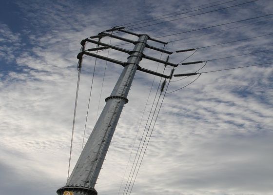 Seção redonda octogonal polos de serviço público de aço 14m 2.5KN com galvanização ASTM A 123
